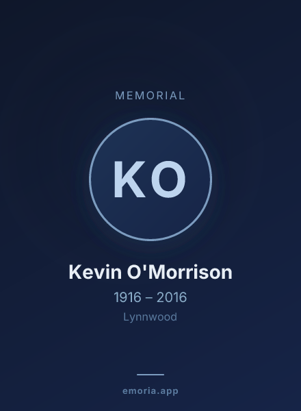 Memorial portrait of Kevin O'Morrison