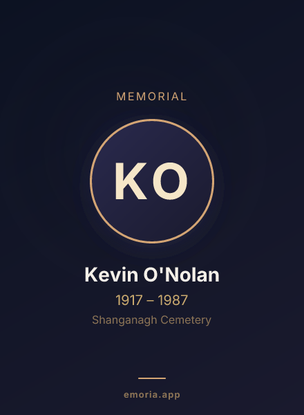 Memorial portrait of Kevin O'Nolan