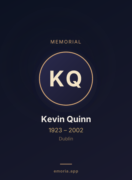 Memorial portrait of Kevin Quinn