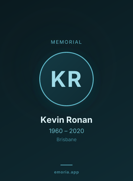 Memorial portrait of Kevin Ronan