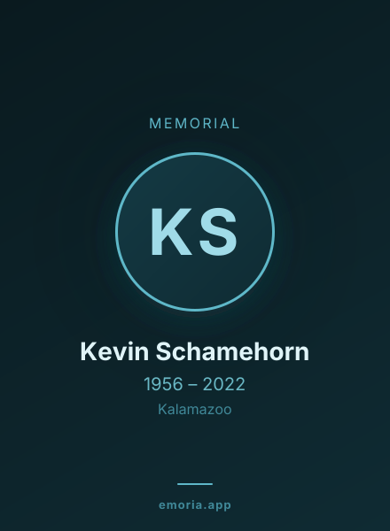 Memorial portrait of Kevin Schamehorn