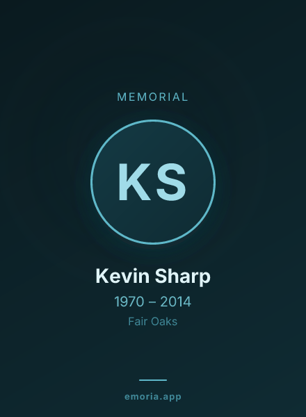 Memorial portrait of Kevin Sharp
