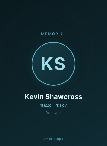 Memorial portrait of Kevin Shawcross