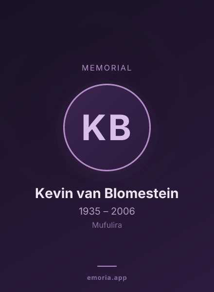 Memorial portrait of Kevin van Blomestein