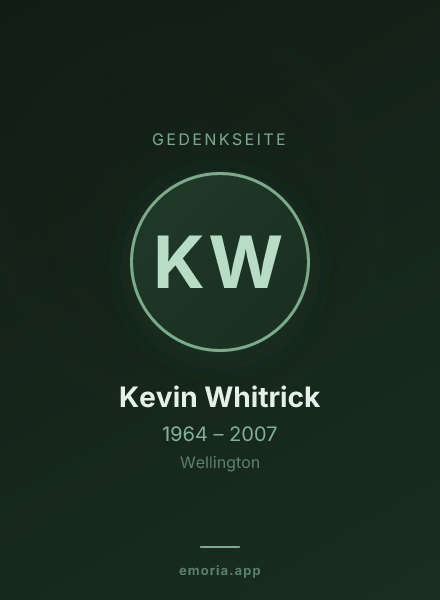 Gedenkportrait von Kevin Whitrick