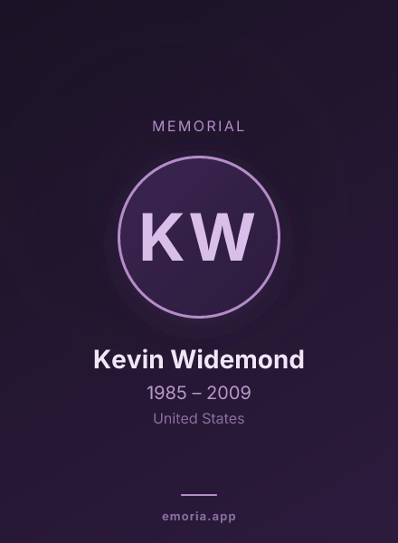 Memorial portrait of Kevin Widemond