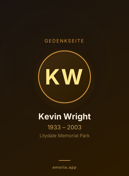 Gedenkportrait von Kevin Wright