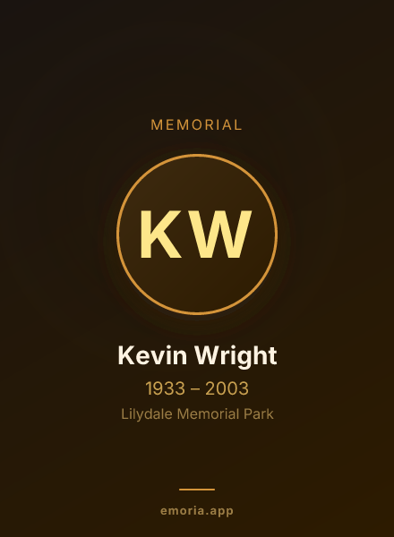 Memorial portrait of Kevin Wright