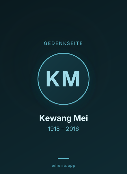 Gedenkportrait von Kewang Mei