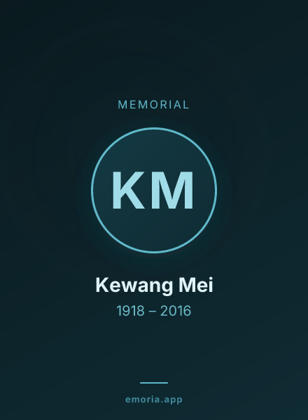 Memorial portrait of Kewang Mei