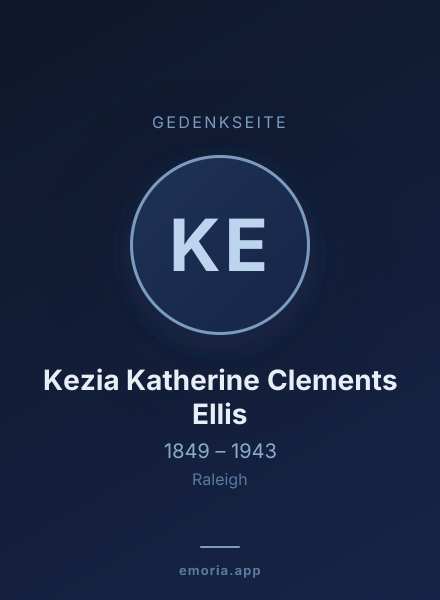 Gedenkportrait von Kezia Katherine Clements Ellis