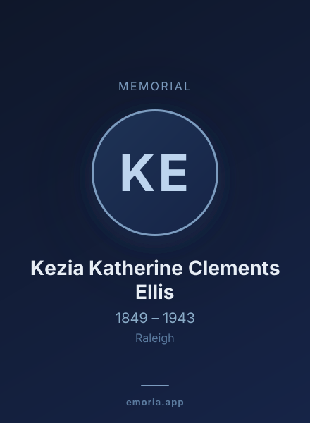 Memorial portrait of Kezia Katherine Clements Ellis