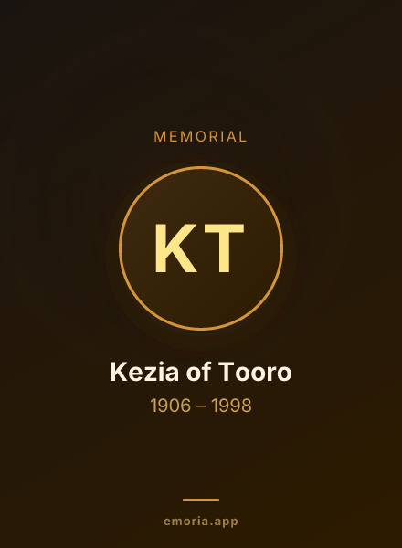 Memorial portrait of Kezia of Tooro