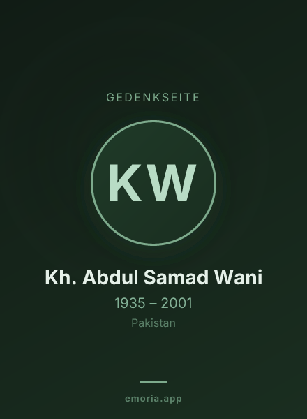 Gedenkportrait von Kh. Abdul Samad Wani