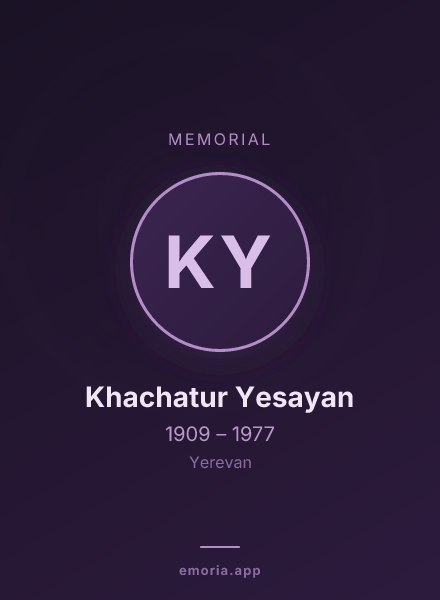 Memorial portrait of Khachatur Yesayan