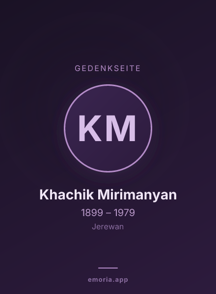 Gedenkportrait von Khachik Mirimanyan