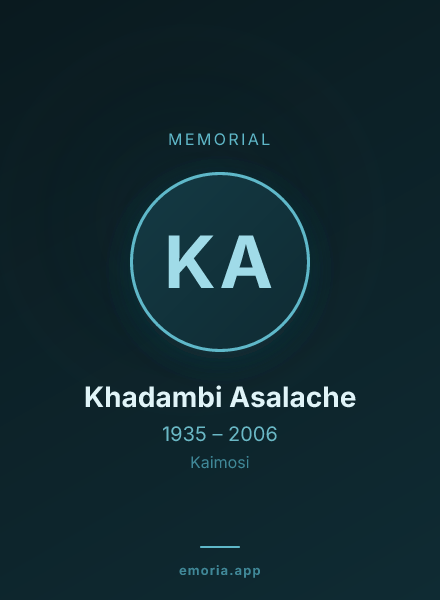 Memorial portrait of Khadambi Asalache
