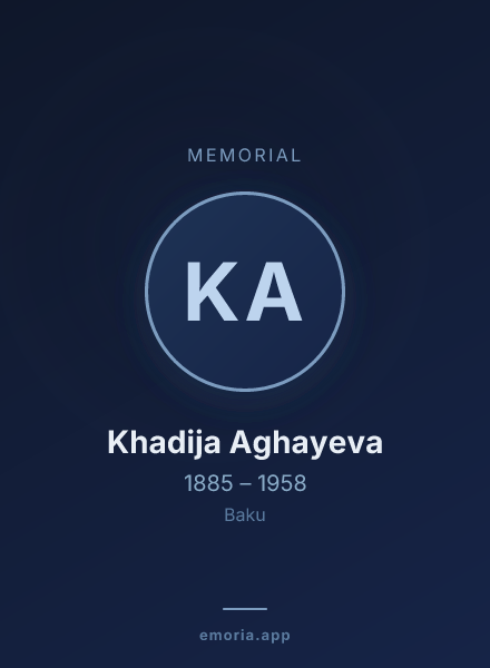 Memorial portrait of Khadija Aghayeva