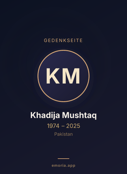 Gedenkportrait von Khadija Mushtaq