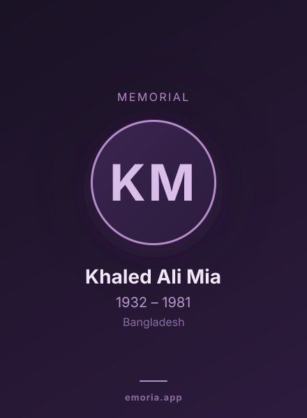 Memorial portrait of Khaled Ali Mia