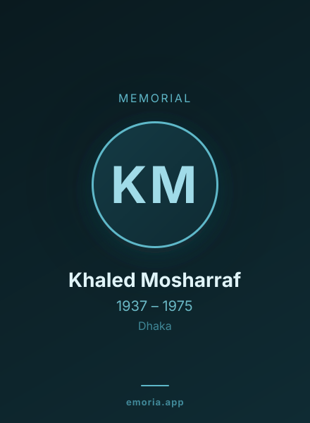 Memorial portrait of Khaled Mosharraf