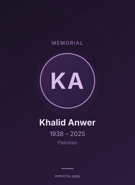 Memorial portrait of Khalid Anwer