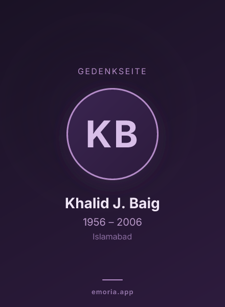 Gedenkportrait von Khalid J. Baig