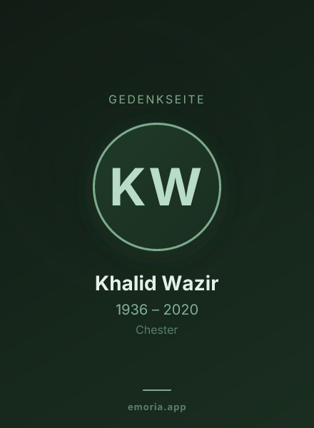 Gedenkportrait von Khalid Wazir