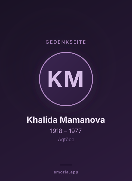 Gedenkportrait von Khalida Mamanova