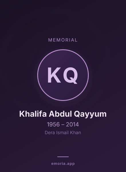 Memorial portrait of Khalifa Abdul Qayyum