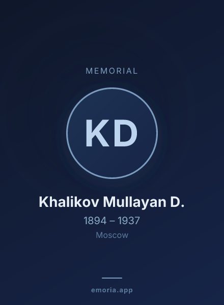 Memorial portrait of Khalikov Mullayan D.