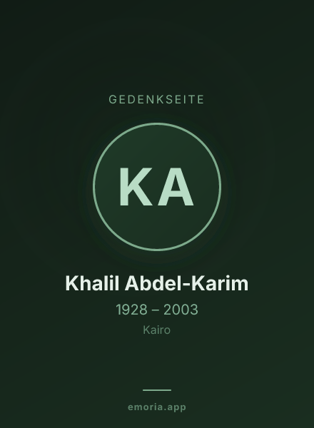 Gedenkportrait von Khalil Abdel-Karim