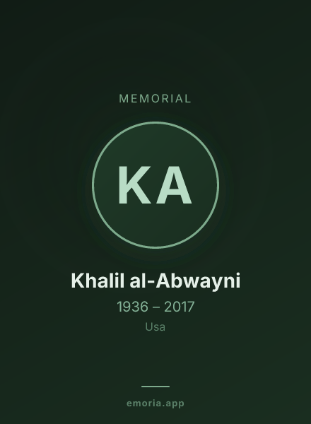 Memorial portrait of Khalil al-Abwayni