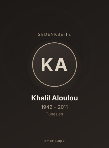 Gedenkportrait von Khalil Aloulou