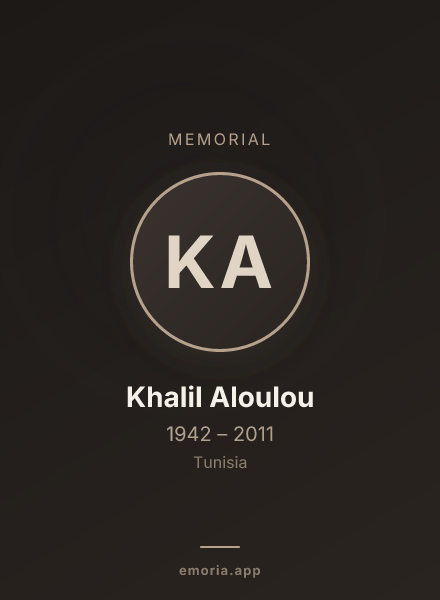 Memorial portrait of Khalil Aloulou