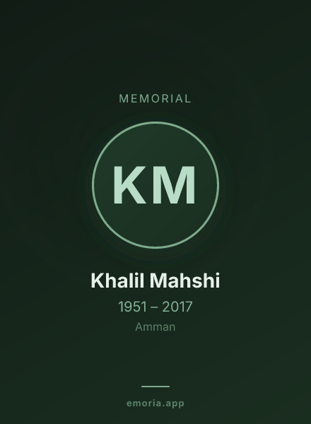 Memorial portrait of Khalil Mahshi