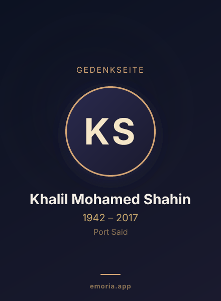 Gedenkportrait von Khalil Mohamed Shahin