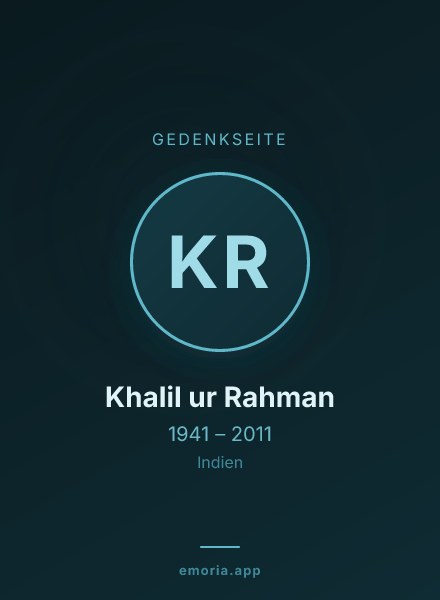 Gedenkportrait von Khalil ur Rahman