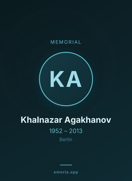 Memorial portrait of Khalnazar Agakhanov