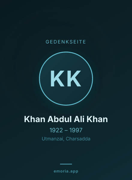 Gedenkportrait von Khan Abdul Ali Khan