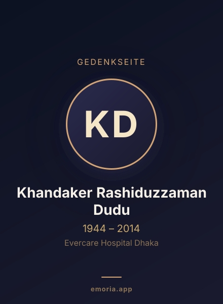 Gedenkportrait von Khandaker Rashiduzzaman Dudu