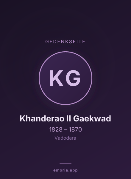 Gedenkportrait von Khanderao II Gaekwad