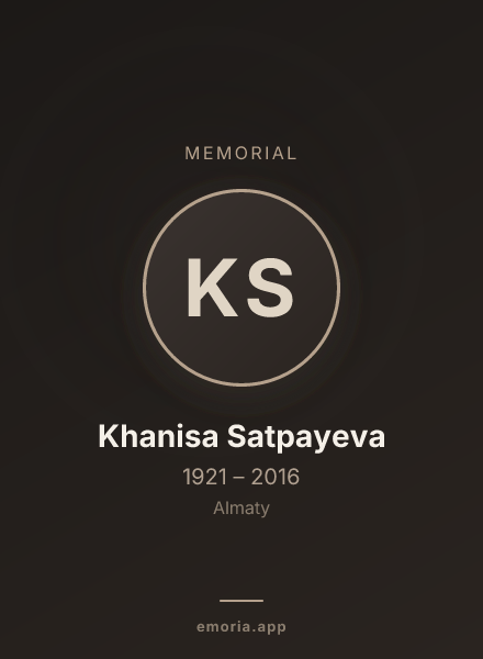 Memorial portrait of Khanisa Satpayeva