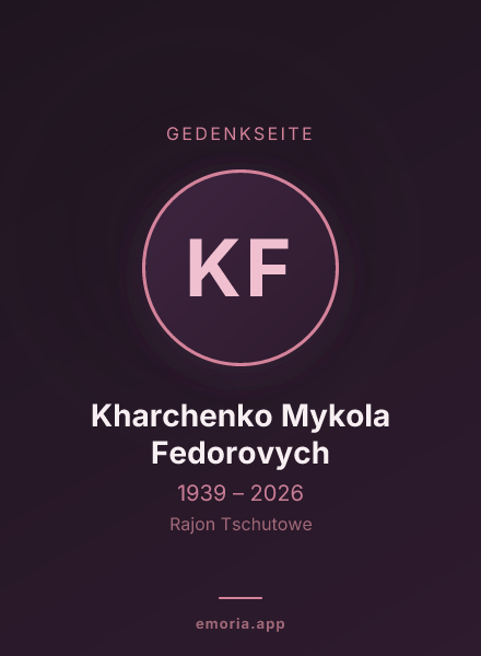 Gedenkportrait von Kharchenko Mykola Fedorovych