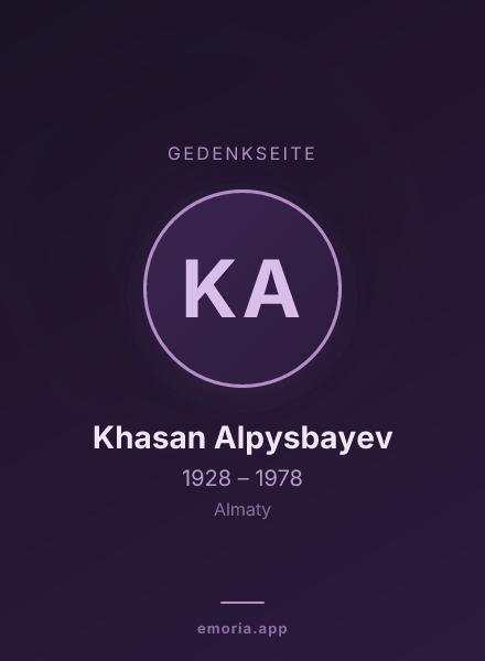 Gedenkportrait von Khasan Alpysbayev