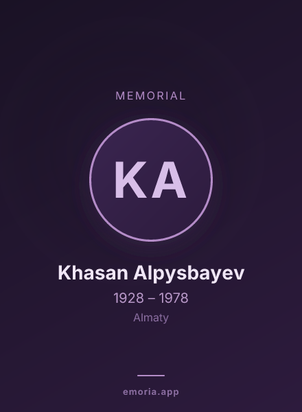 Memorial portrait of Khasan Alpysbayev