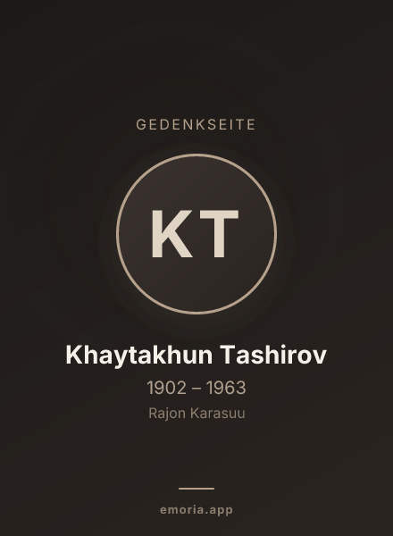 Gedenkportrait von Khaytakhun Tashirov