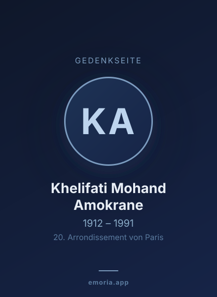 Gedenkportrait von Khelifati Mohand Amokrane
