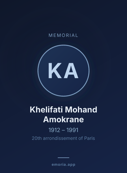Memorial portrait of Khelifati Mohand Amokrane