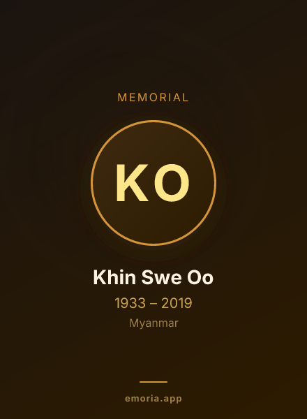 Memorial portrait of Khin Swe Oo